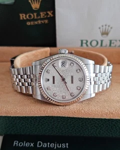 Rolex Datejust 36 Computer Dial With Diamonds 16234 Vintage (GOOD & PAPER & BOX) - Picture 1 of 6