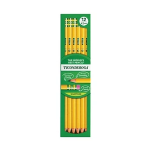Ticonderoga Wood-Cased Pencils, Pre-Sharpened, 2 HB Soft, Yellow, 12 Count - Picture 1 of 7