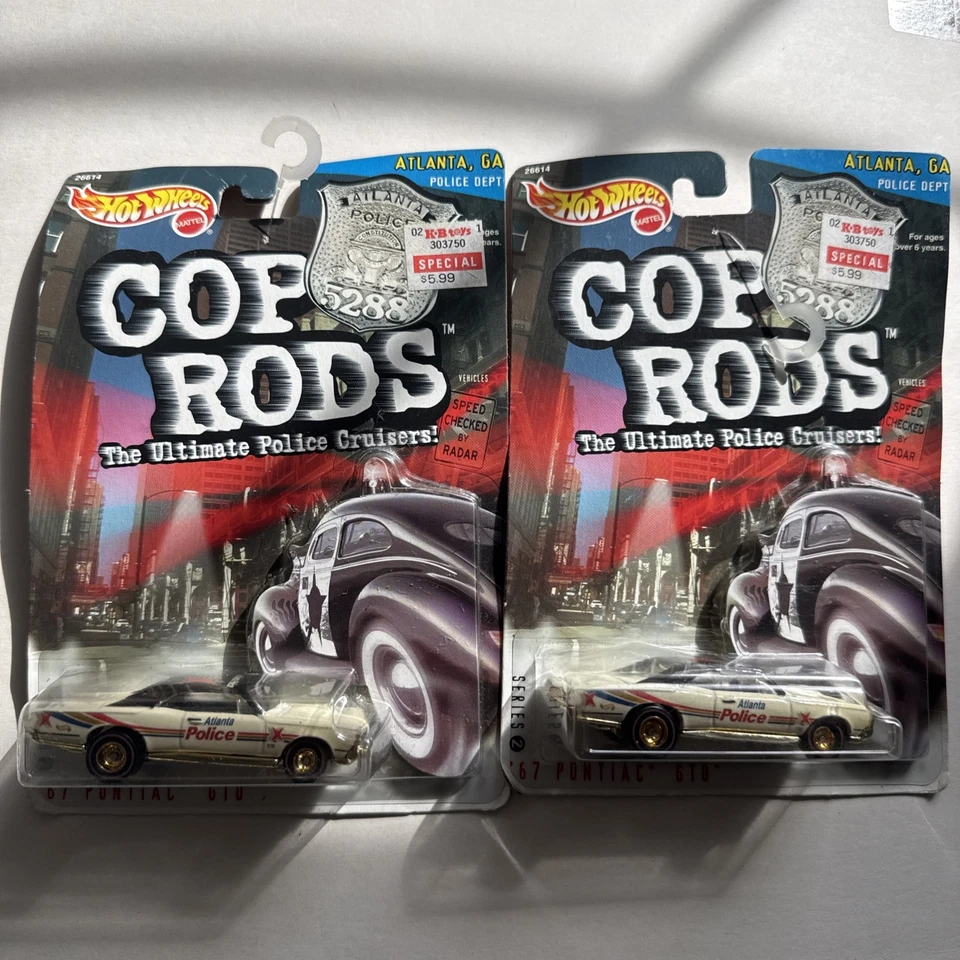 Juego Pontiac GTO Hot Wheels Cop Rods Atlanta GA Police Department '67 Si 2 Raro Foto 1 de 4