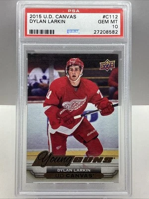 2015-16 UPPER DECK YOUNG GUNS DYLAN LARKIN CANVAS #C112 RC PSA 10 GEM MT - Image 1 of 2