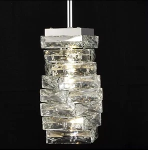 Modern Crystal Pendant Light Bathroom LED Chrome Mini Pendant Lights Kitchen - Picture 1 of 6
