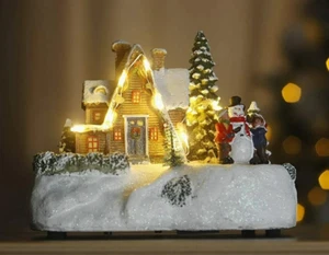 Christmas Village Scene Decoration LED Light Up Animated Snowman Frosty Xmas - Picture 1 of 24