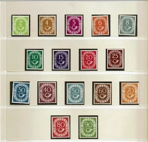 Bund 123 - 138 Posthorn ** tief geprüft, 136 + 138 mit Zertifikat - Bild 1 von 2