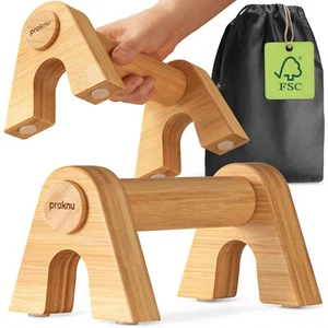 Liegestützgriffe aus Holz - 2x Gelenkschonende & Rutschfeste Paralletes - Bild 1 von 7