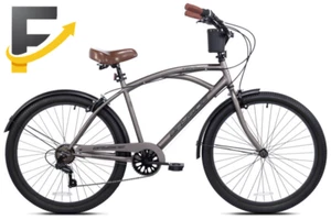 26" Kent Bayside Cruiser Bicycle Fits Rider 5'2"-5/10" Gray Adults Unisex NEW - Picture 1 of 12