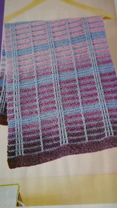 Knitting Pattern  Lovely Blanket/ Throw In 2 self striping D.KS.-Size 40 x 30ins - Picture 1 of 1