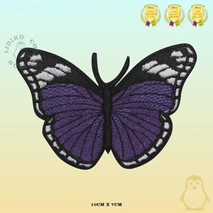 Butterfly Purple Embroidered Iron On Patch Butterfly Sew On Badge Applique - Picture 1 of 1