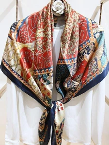 43" Women’s 100% Mulberry Silk Scarf Square Large Scarf Wraps Shawl KM0269 - Picture 1 of 99