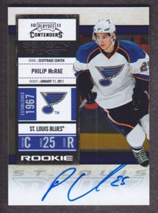 2010-11 Playoff Contenders Hockey #132 Philip McRae RC Auto