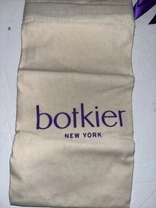 Botkier Beige Cotton Purple Drawstring Dustbag Cover Travel Bag 15.5"X18" NEW - Picture 1 of 4