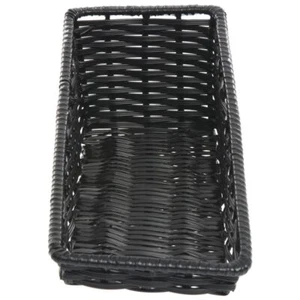 HUBERT Tapered Wicker Look Tapered Storage Basket, Rectangular Black - 7 1/2"L x - Picture 1 of 9