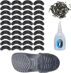 Heel Plates Shoe Heel Taps Sole Heel Repair Pad, Rubber Pads,40 PCS Black Aps Ti - Picture 1 of 3