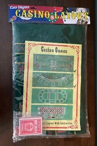Diseño de casino de CHH Games 24"" x 36"" diseño de juego de fieltro con tarjetas y dados - Imagen 1 de 7