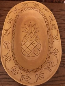 Comay Large 16 Inch Oval Ceramic Pineapple Theme Serving Tray Plate Platter - Picture 1 of 4