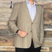 LkNw Evan Picone 100% Wool Taupe Plaid Blazer Sport Jacket Size 48R *EXCELLENT*