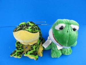 Ganz Bull Frog & Dakin Shining Star Plush Frog Toys Lot of 2 Stuffed Animals - Picture 1 of 15