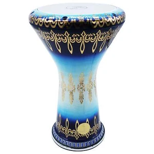 The 17.75'' Stunning Metallic Blue Gawharet El Fan Darbuka Doumbek - Picture 1 of 4