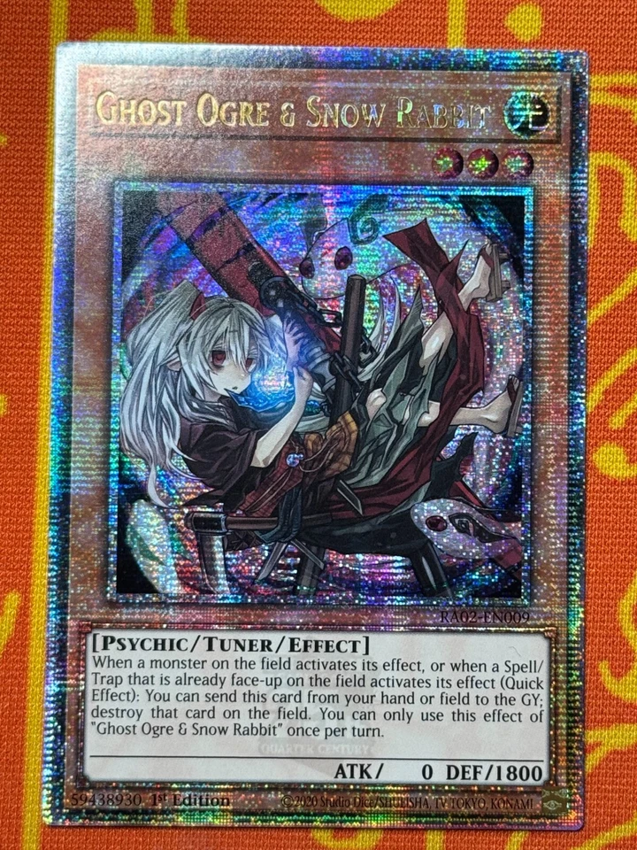 YUGIOH GHOST OGRE & SNOW RABBIT QUARTER CENTURY SECRET RARE 1ST NM RA02-EN009 - Image 1 of 2