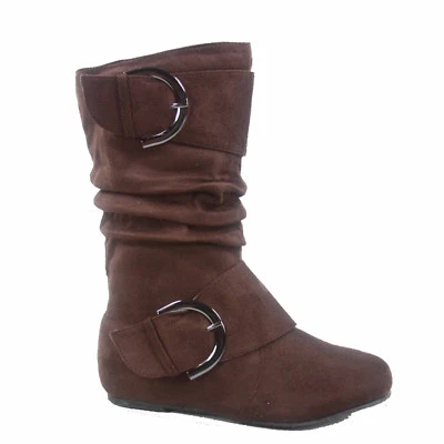 Lucky Top Girl's Kid 可爱拉链中筒懒人平底靴 9-4 码 — 第 1/4 张图片