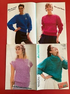 Vintage 1980's Patons Crochet Pattern 4 looks Woman Jumper Chunky 3256 501.20.01 - Picture 1 of 1