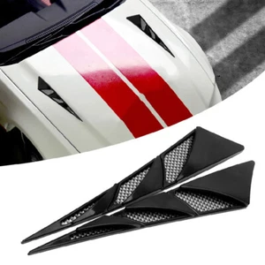 2x Black Simulation Car Hood Vent Side Air Flow Sticker Decal Decor Accessories - Bild 1 von 14