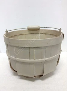 Antik Vintage Holz Blumenkorb Eimer Urne blass Spielzeug Badezimmer Aufbewahrung Griff - Bild 1 von 4