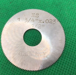 HSS Slitting Saw blade 1 3/4” X .023” x 1/2” hole, Made in Germany, Jewelers Saw - Picture 1 of 6