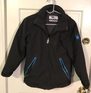Giacca invernale Spyder full zip con cappuccio ragazzo taglia 12 nero e e e - Foto 1 di 2