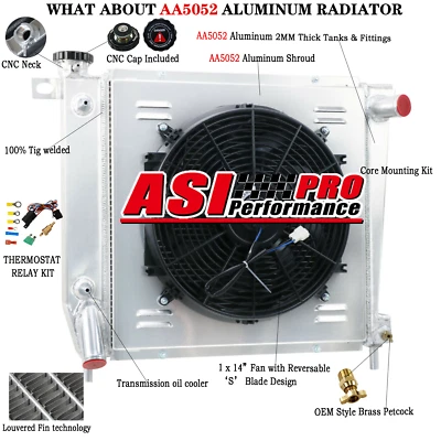 Fit 1985-1994 Ford Explorer Ranger Bronco II 3 Rows Aluminum Radiator&Shroud Fan Foto 1 de 4