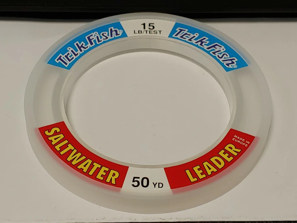 1 Spool Trik Fish Saltwater CLEAR Leader Material 15 lbs. Test 50 Yards - Image 1 of 1