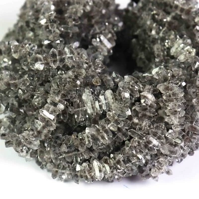 1 Strand AAA Clear Herkimer Diamond Nuggets, Center Drilled Beads - 2mmx5mm-3mm - Image 1 of 4