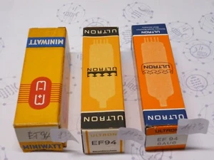 3 x Röhre, Tube - EF94 von Ultron + Miniwatt - neu - geprüft Roetest #RN - Picture 1 of 3