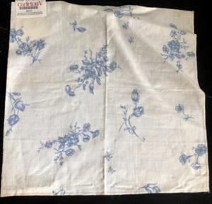 CARLETON V Priscilla in Blue 17 x 17 1/8" Floral Linen Fabric Sample - Picture 1 of 3