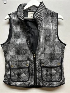 Chaleco Cambridge Dry Goods Negro Blanco Pata de Gallo Talla L Nylon Hinchado Satinado Forrado - Imagen 1 de 17