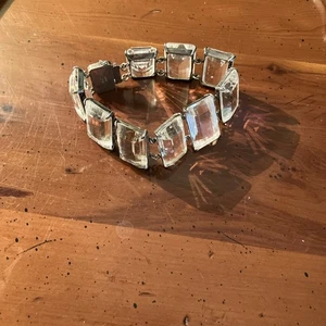 Art Deco Armband facettiert Bergkristall Smaragdschliff Sterlingsilber Japan Vintage - Bild 1 von 5