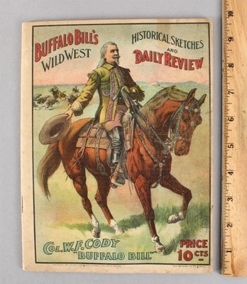 1907 Antique BUFFALO BILL Wild West Show Sketches & Daily Review Program Book - Image 1 of 4
