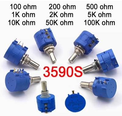 10 Turn Multiturn Precision Potentiometer Poti Variable Resistor 100 Ohm-100K Ohm - Bild 1 von 4