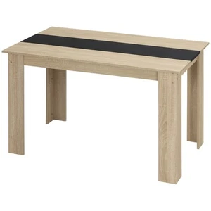HOMCOM Tavolo da Cucina Moderno per 4-6 Persone 120x69x75cm Colore Nero e Legno - Foto 1 di 10