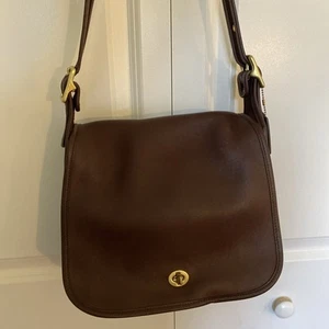 Bolso Coach Vintage Azafata Cuero Curtido Caoba Marrón 9525 - Imagen 1 de 18