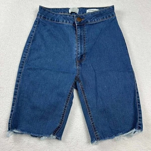 91 Brand Damen Midi Jeans High Bike Shorts Blau Bermuda Denim Größe 6 Freizeit - Bild 1 von 6