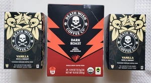 Death Wish Coffee Co Dark Roast 24 ct. & Vanilla 10 ct. (Lot of 3) - Picture 1 of 1