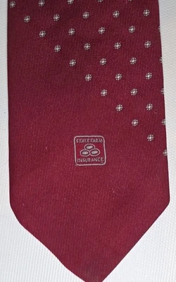 Corbata roja vintage para hombre, logotipo de agente de seguros de State Farm, 57” x 3” Angélica Foto 1 de 4