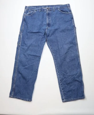 Vintage Y2K Dickies Mens 44x32 Faded Spell Out Wide Leg Dungaree Denim Jeans - Image 1 of 4