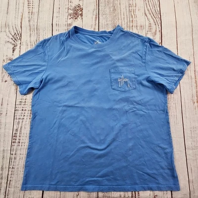 Guy Harvey Offshore Pesca Azul Manga Corta Algodón Bolsillo Camisetas Para Hombre XL Foto 1 de 4
