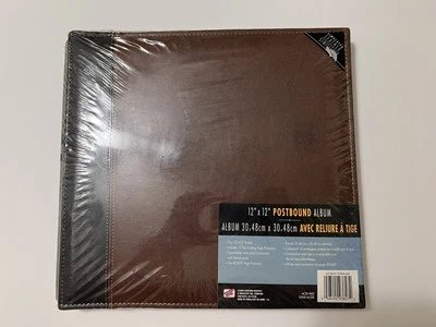 Westrim Crafts 12 x 12" Postbound Album - Brian And Black Leather Look - New - Image 1 of 3