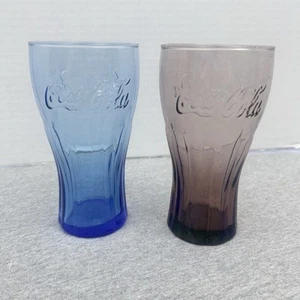 Vintage Coca Cola Glas (2er Set) 16 Oz Cola Gläser Kobalt/Violett - Bild 1 von 3