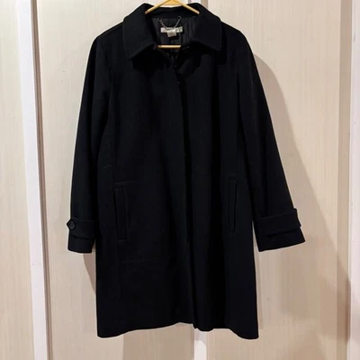 J. Crew Black Wool Blend Quilted Lined Car Coat Size Medium - Image 1 of 4