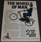 1977 Print Ad The Wheels of Man Puch Maximum Moped 1500 Miles $15 Fuel Bill art