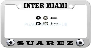 Matrícula Acero Inoxidable Cromado PARA INTER MIAMI SUAREZ SOCCER - Imagen 1 de 3