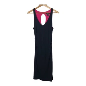 Express Womens Bodycon Dress Size 6 Ruched Waist Keyhole Back - Picture 1 of 4